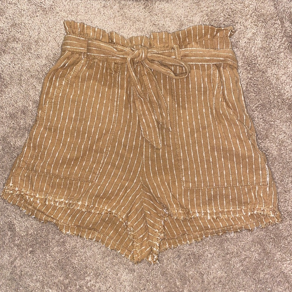 Brown Belted Shorts